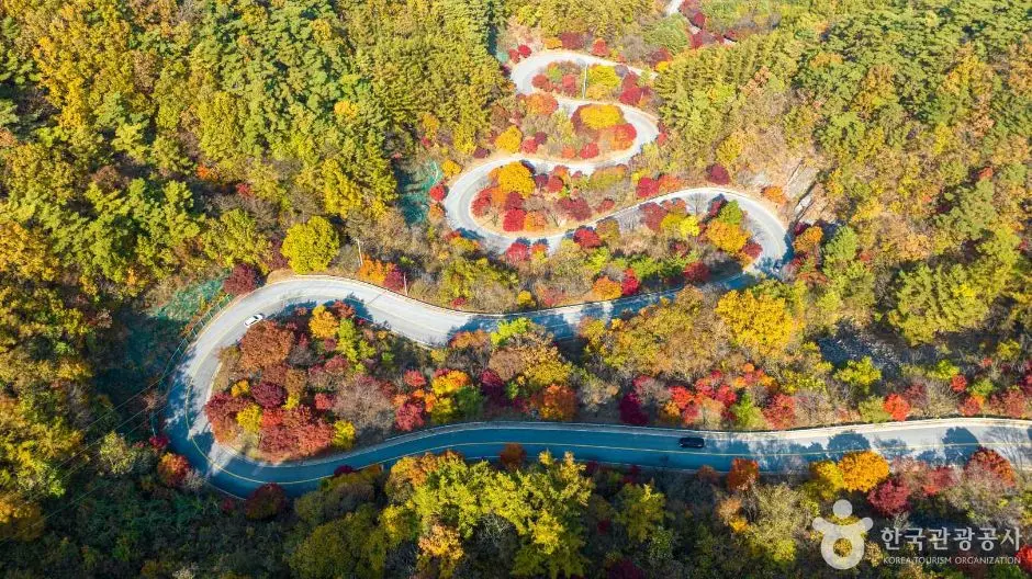 The S-curve from above · aerial photograph