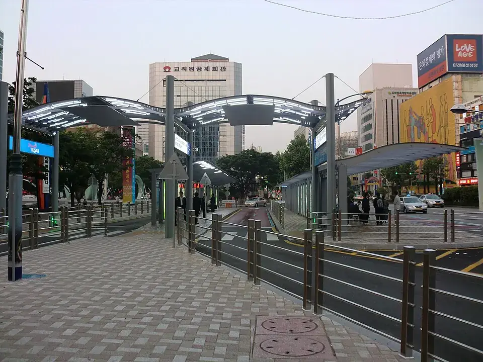 Bus stop outside Busan Station