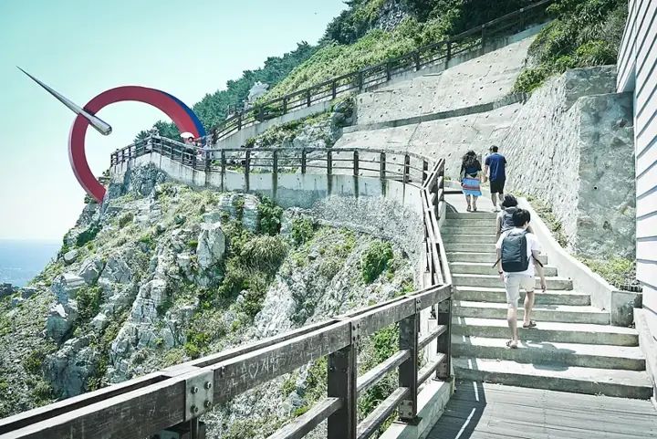 Stairs along the rocky coast at Taejongdae