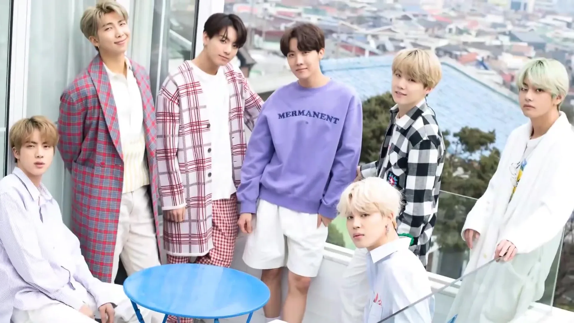 All seven BTS members in the 2019 Dispatch White Day special.