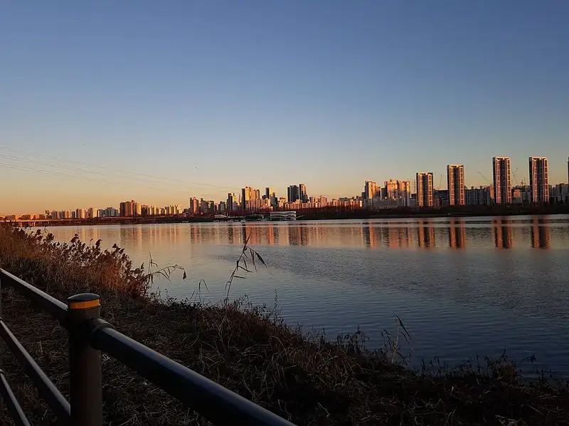 Hangang riverside at sunset