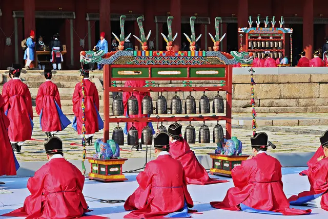 Musicians performing Jongmyo royal ritual music