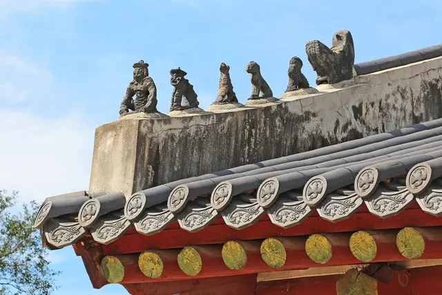 Traditional roof ornament at Jongmyo Shrine