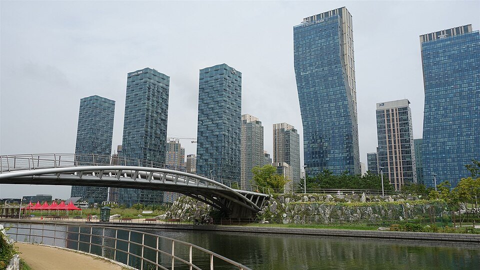 View from Songdo Central Park bridge